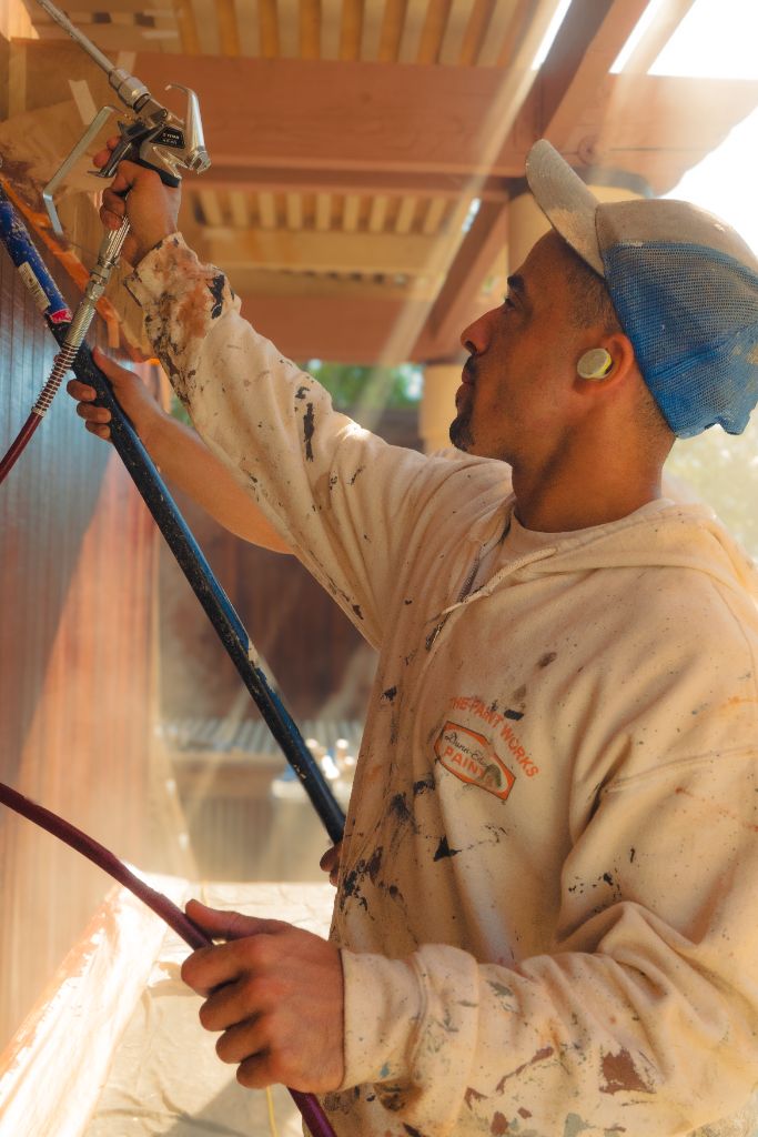 Close-up staining detail — precision work by Milestone Painting