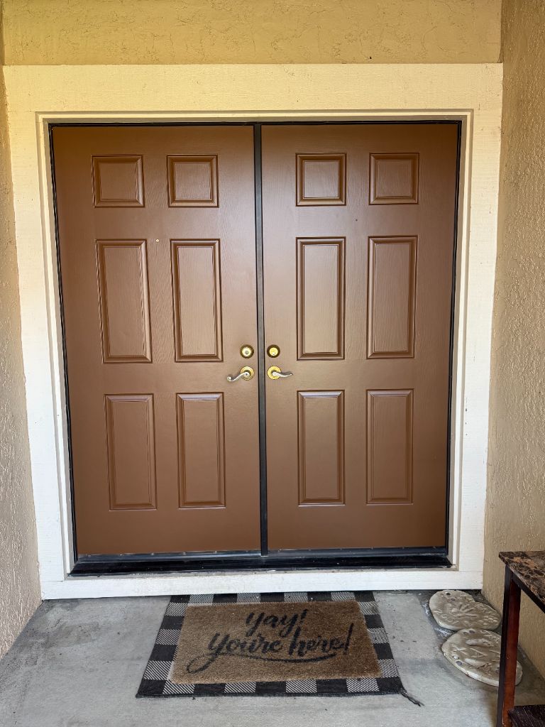 Freshly painted double front doors — Milestone Painting Napa CA